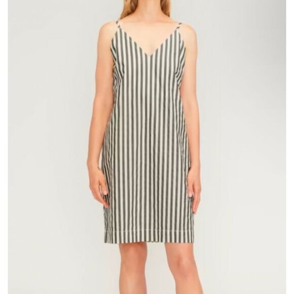 Everlane Dresses & Skirts - Everlane Womens Oreilles Striped 100% Cotton Shift Dress Size 14 White